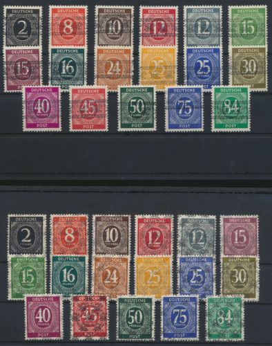 Besetzung Bizone Posthörnchen Band + Netz 52-68 I+II Luxus postfrisch 1.300,00