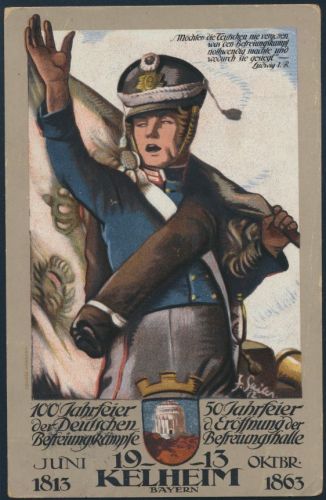 Bayern Privatganzsache 27 C 115/01 Kelheim SST Jahrhundertfeier Befreiungskämpfe