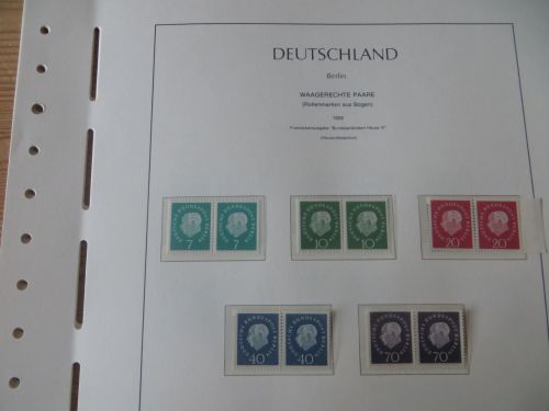 Berlin Sammlung waagerechte Paare ab Heuss bis SWK kpl. 1959-1990 Kat 390,00
