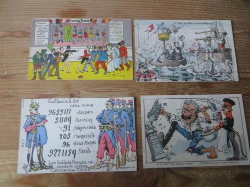 Rußland selt. Sammlung Propaganda Karten oft Anti Deutschland Kaiser 91 Stück !