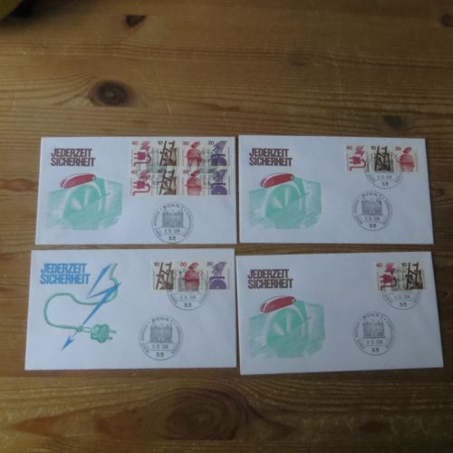 Bund Sammlung Unfallverhütung 15 Briefe Zusammendrucke FDC incl. Heftchenblatt