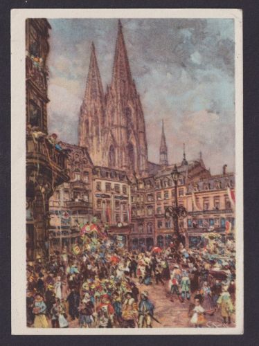 Köln NRW Deutsches Reich Drittes Reich Künstler Ganzsache Karneval 1939 Luxus