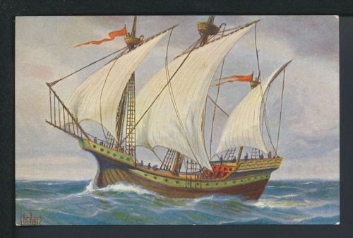 Ansichskarte Schiffe Schifffahrt Holländische Kogge um 1450 Marine Galerie