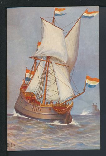 Ansichskarte Schiffe Schifffahrt Holland Niederlande Handelschiff 17 Jahrhundert