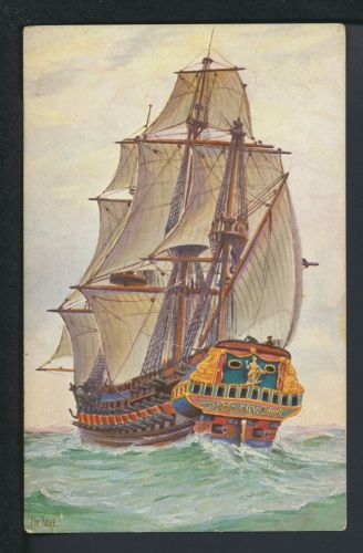 Ansichskarte Schiffe Schifffahrt Hansa Kriegsschiff Hoffnung von Lübeck 17 Jahrh