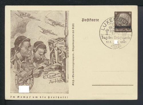 Briefmarken Besetzung Luxemburg Philatelie Tag der Briefmarke 12.01.1941
