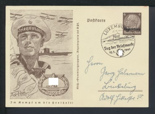 Briefmarken Besetzung Luxemburg Philatelie Tag der Briefmarke 12.01.1941