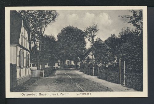 Ansichtskarte Bauerhufen Kr. Köslin Koszalin Ostgebiete Polen Pommern Kirchturm