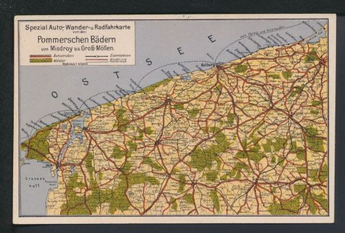Ansichtskarte Pommersche Bäder Misdroy bis Groß-Möllen Ostgebiete Polen Pommern