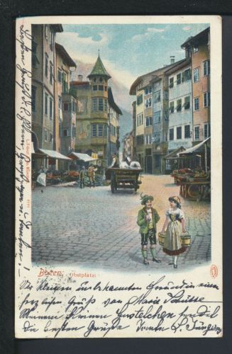 Ansichtskarte Bozen Südtirol Italien Obstplatz Blankenburg Sachsen-Anhalt