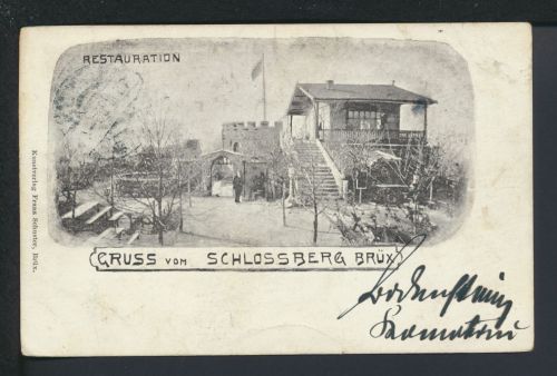 Ansichtskarte Brüx Most Tschechien Restaurant Schlossberg Gand Gent Belgien