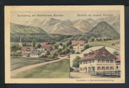 Ansichtskarte Schiefling Wörthersee Kärnten Österreich Skofice ob Jezeru Korosko
