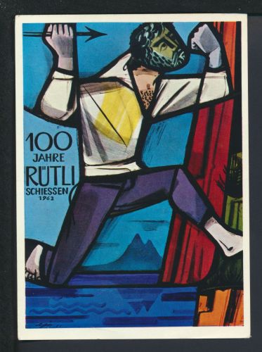 Schweiz MIF 753 Viererblock Rütli Erstfeld gute Künstler Anlasskarte Schiessen