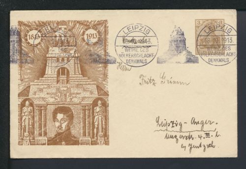 Deutsches Reich Privatganzsache PU 25 C 10 Völkerschlacht Leipzig 18.10.1913 n