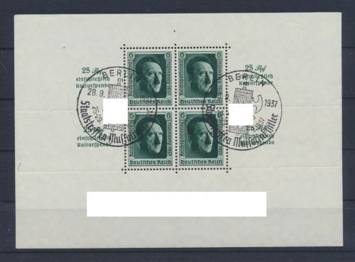 Deutsches Reich Block 11 1937 SST Berlin Staatstreffen Mussolini