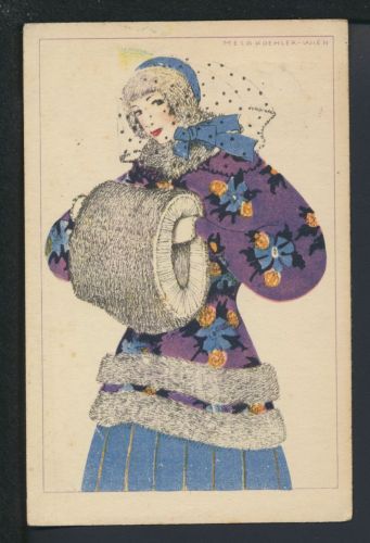 Ansichtskarte sign. Mela Köhler Wien Künstler AK Frauen Mode Göttingen nach