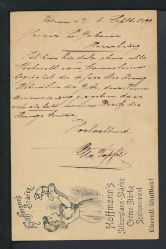 Altdeutschland Württemberg Reklame Privatganzsache Hoffmann Stärke mit der Katze