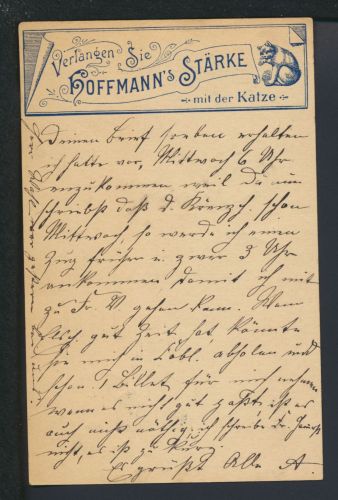 Luxemburg Reklame Privatganzsache Hoffmann Stärke mit der Katze plus ZUF