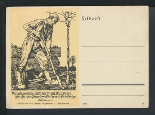 Ansichtskarte Deutsches Reich Künstler Linolschnitt von Georg Sluyterman