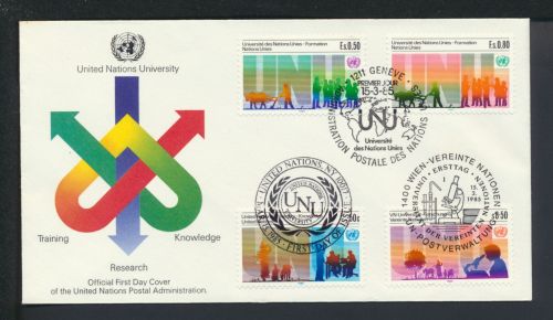 Briefmarken UN Vereinte Nationen Brief 1985 United Nations University