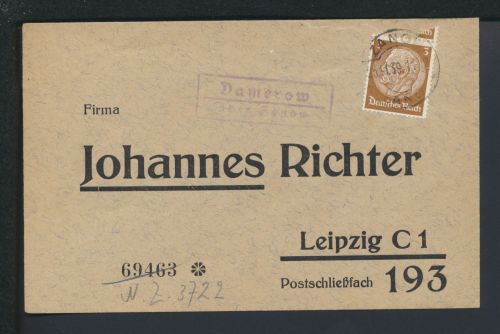 Deutsches Reich Zanow Sianów Pommern Ostgebiete Polen Landpoststempel