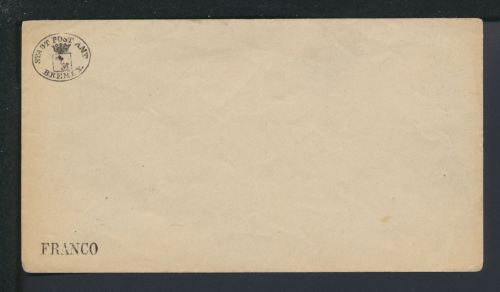 Altdeutschland Bremen Ganzsache Umschlag U 7 b Kat.-Wert 750,00