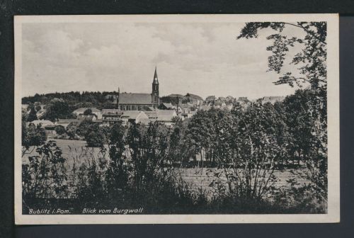 Ansichtskarte Bublitz Ostgebiete Polen Pommern Blick vom Burgwall Bielefeld NRW