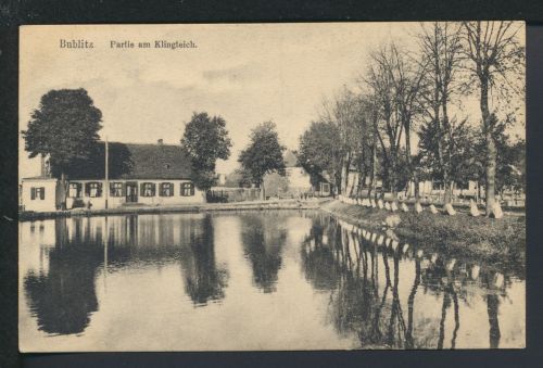 Ansichtskarte Bublitz Ostgebiete Polen Pommern Partie am Klingteich