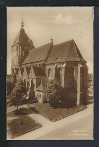 Ansichtskarte Köslin Koszalin Ostgebiete Polen Pommern St. Marienkirche Erdeborn