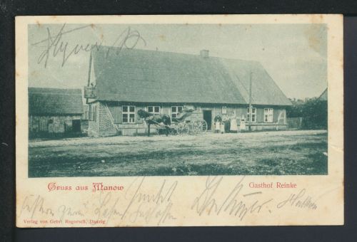 Ansichtskarte Manow Manowo Köslin Koszalin Ostgebiete Polen Pommern Gasth Reinke