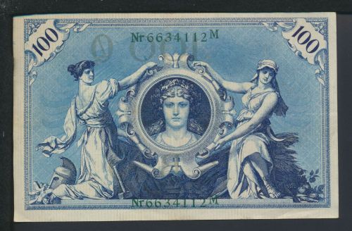 Kaiserreich Geldschein Banknote Reichsbanknote Deutsches Reich 100 Reichsmark