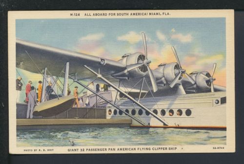 Ansichtskarte Flugpost Giant 32 Pan American Flying Clipper Flugboot Miami