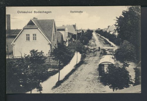 Ansichtskarte Bodenhagen Bagicz Ostgebiete Polen Pommern Dorfstraße