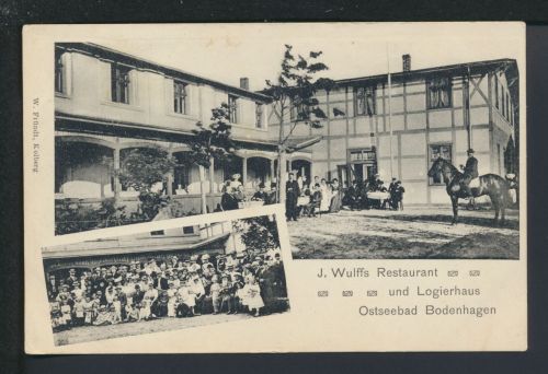 Ansichtskarte Bodenhagen Bagicz Ostgebiete Polen Pommern Wulffs Restaurant