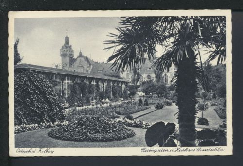 Ansichtskarte Kolberg Kołobrzeg Ostgebiete Polen Pommern Rosengarten Kurhaus