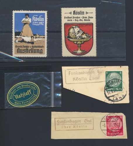 Lot Briefmarken Vignetten Landpoststempel Köslin Koszalin Ostgebiete Polen Pommern