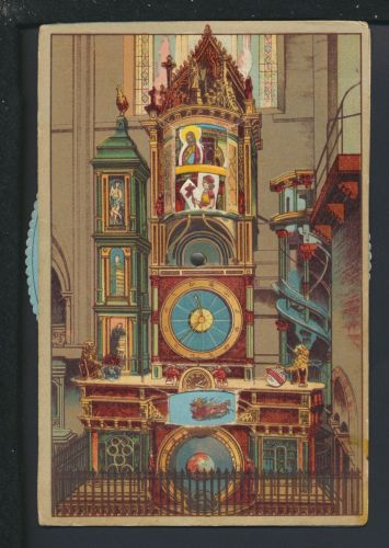 Mechanische Dreh Ansichtskarte Straßburg Frankreich Astronomische Uhr Kathedrale