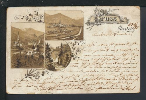 Vorläufer Litho Ansichtskarte Hofgastein Gastein Österreich Budweis Tschechien 1895