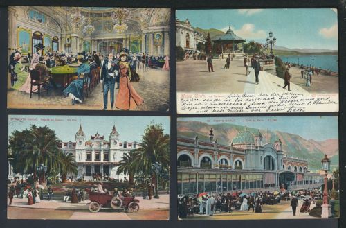 Monte Carlo Monaco 4 alte Ansichtskarten aus Nachlass