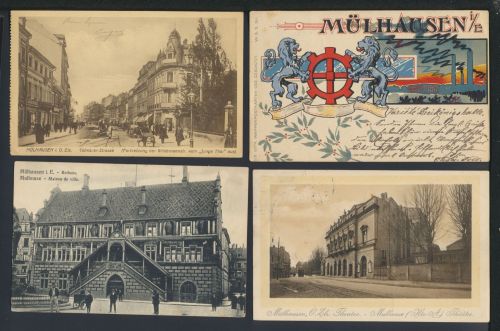 Frankreich Mülhausen Elsass inter. Sammlung 12 alte Ansichtskarten Nachlass