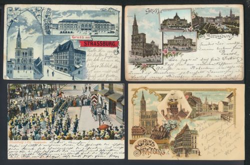 Strassburg Elsass Frankreich gute Sammlung 57 alte Ansichtskarten Lithos und mehr