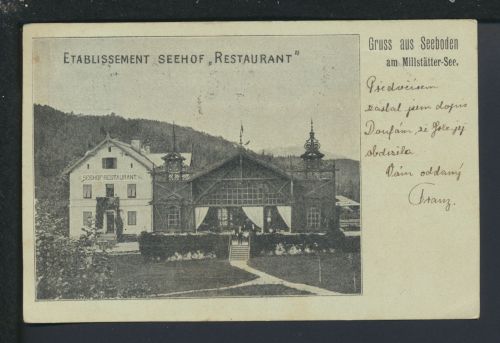 Ansichtskarte Seeboden Millstädter See Restaurant Österreich Budweis Tschechien
