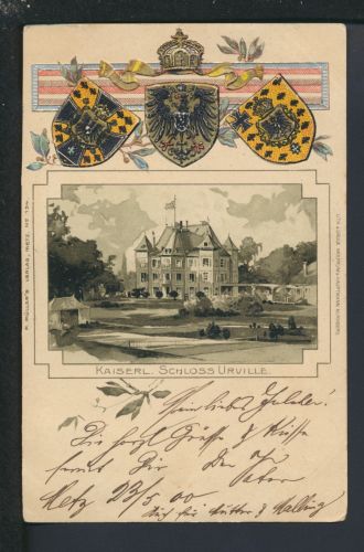 Wappen Adler Brustschild Ansichtskarte Metz Frankreich aufwendiges Präge Litho