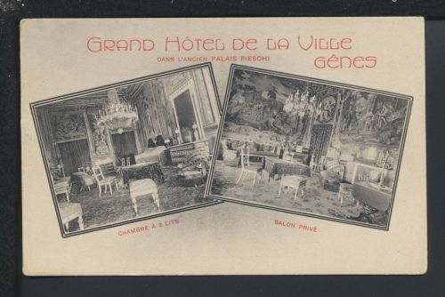 Ansichtskarte Genes Italien Grand Hotel de la Ville inter. Innenansicht