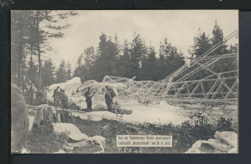 Selt. Zeppelin Ansichtskarte Detmold Lippe Teutoburger Wald Luftschiff Unglück