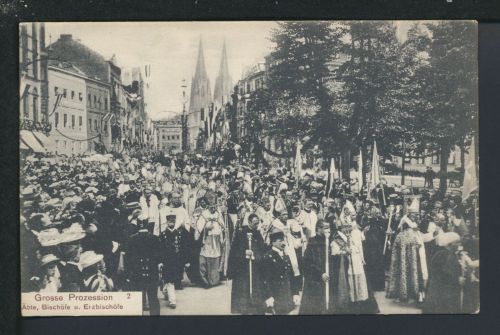 Ansichtskarte Köln NRW Grosse Prozession Intern Eucharistischer Congress 1909