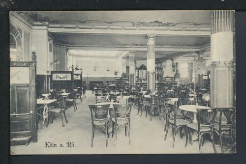 Ansichtskarte Köln Cöln NRW Wiener Cafe seltene Innenaufnahme Feldpost 1916