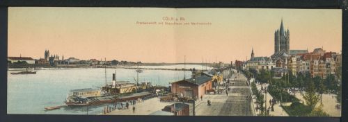 Ansichtskarte Köln Cöln NRW Doppelkarte Klappkarte Frankenwerft Stapelhaus 8