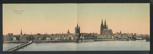 Ansichtskarte Köln Cöln NRW Doppelkarte Klappkarte Cöln Panorama