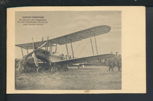 Ansichtskarte Flugzeug Flugpost Aviatik Historisch Doppeldecker Leutnant Immelmann